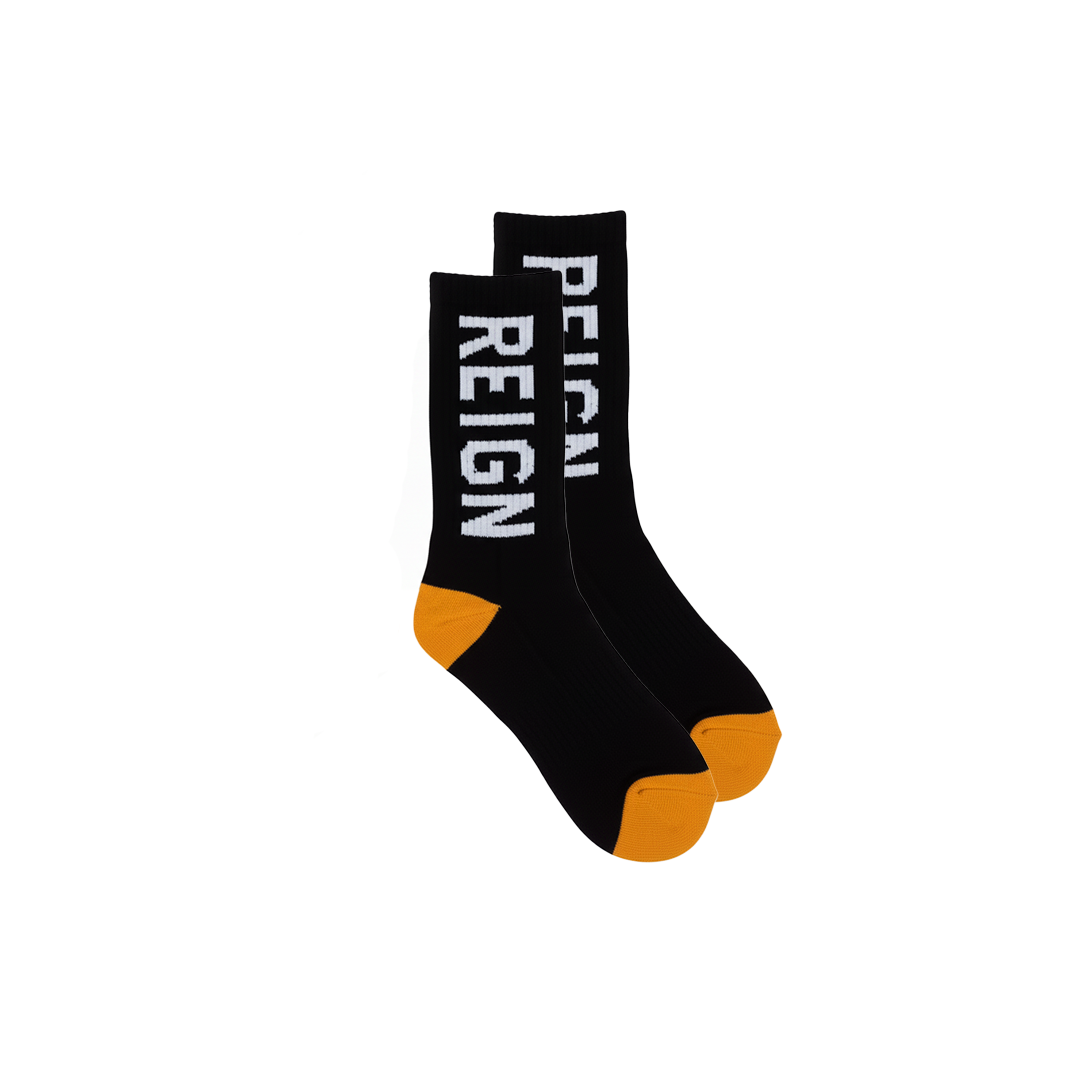 INTARSIA KNIT 2TONE SOCKS (BLACK)