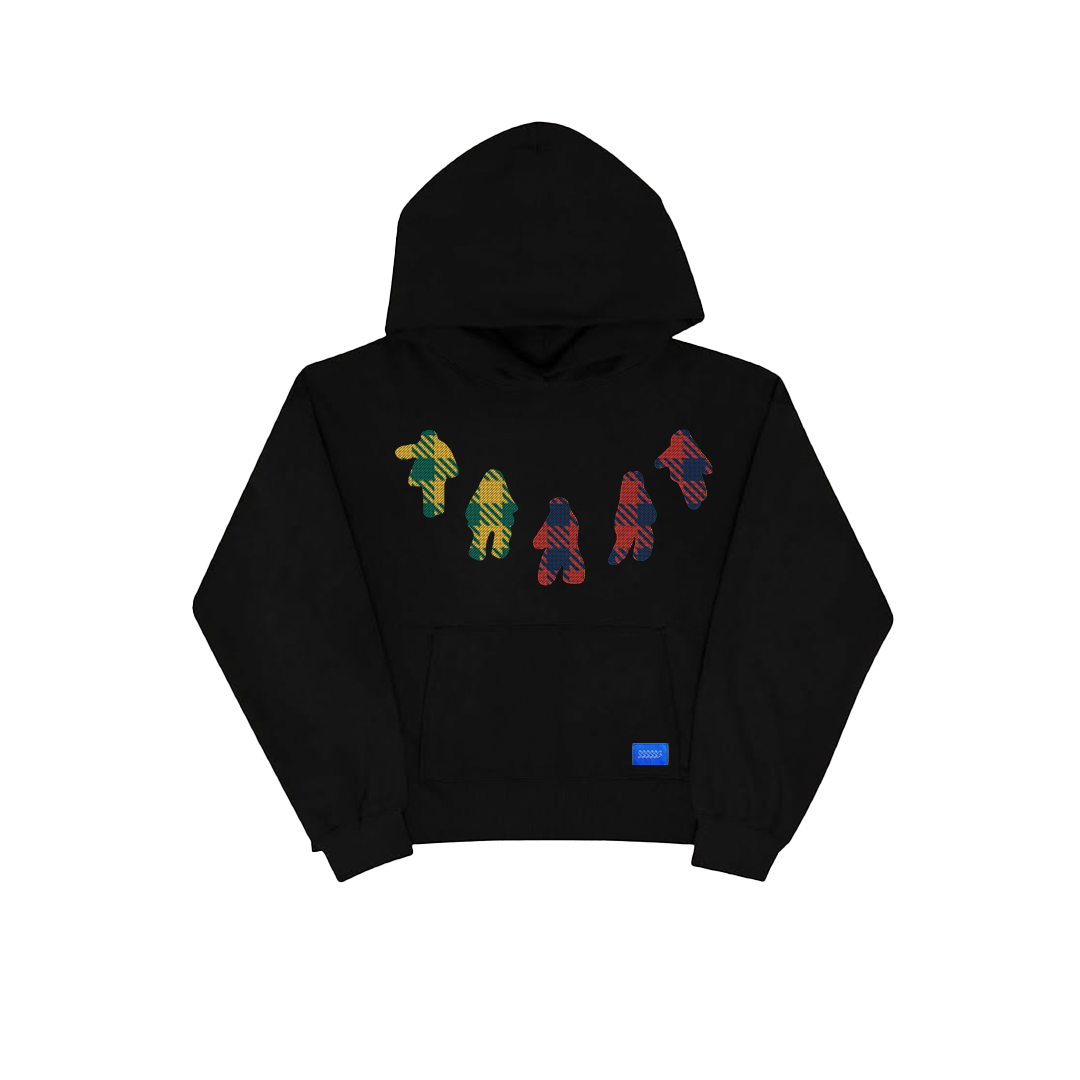 AC5 HEAVY HOODIE - MULTIPLAID (Black)