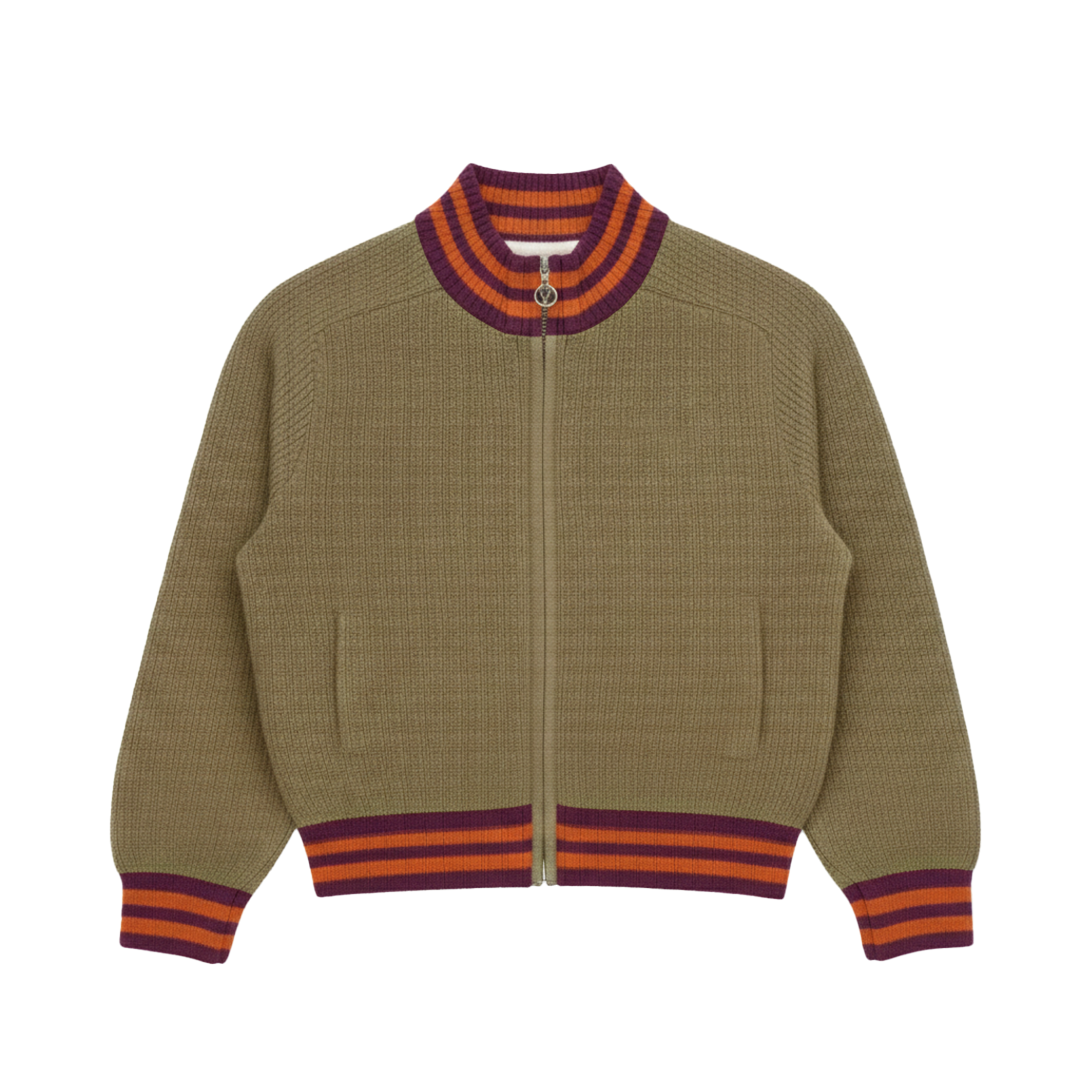 TRI COLOUR KNIT ZIP UP