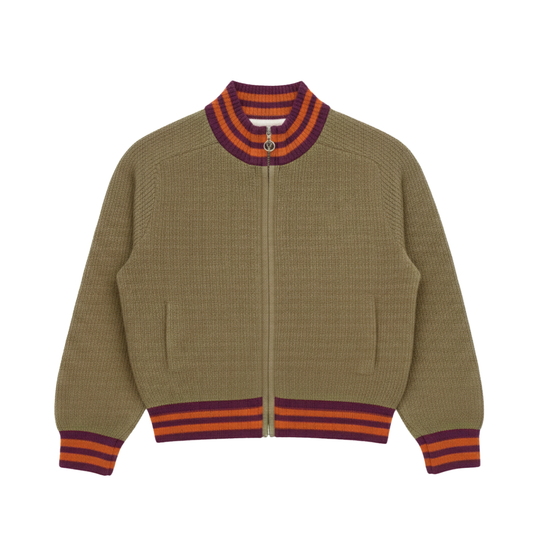 TRI COLOUR KNIT ZIP UP