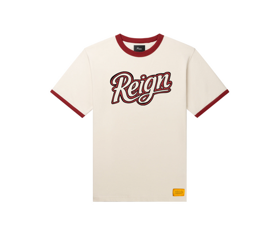 TWO TONE SLIME FIT TEE (CREAM/BURGUNDY)