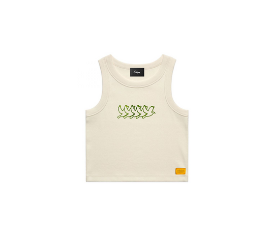 5DOVE CROPPED TANK (BEIGE/GREEN)