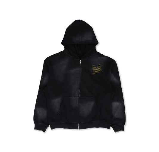 SUN WASH HALF TONE ZIP  (BLACK)